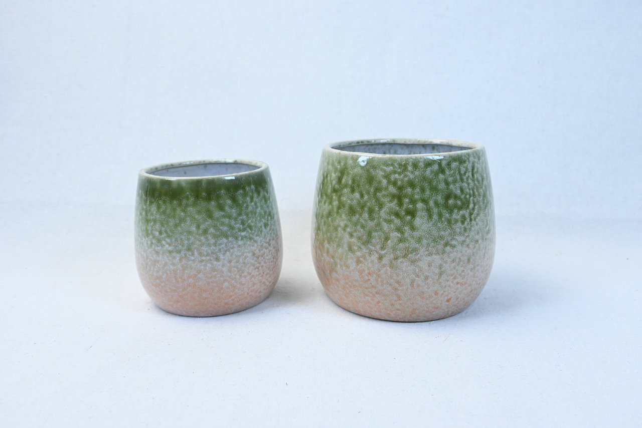 green and pink pot green and pink pot