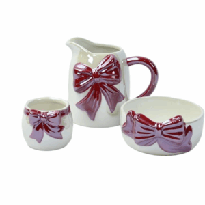 dolomite bowtie flower pot pearl pink color