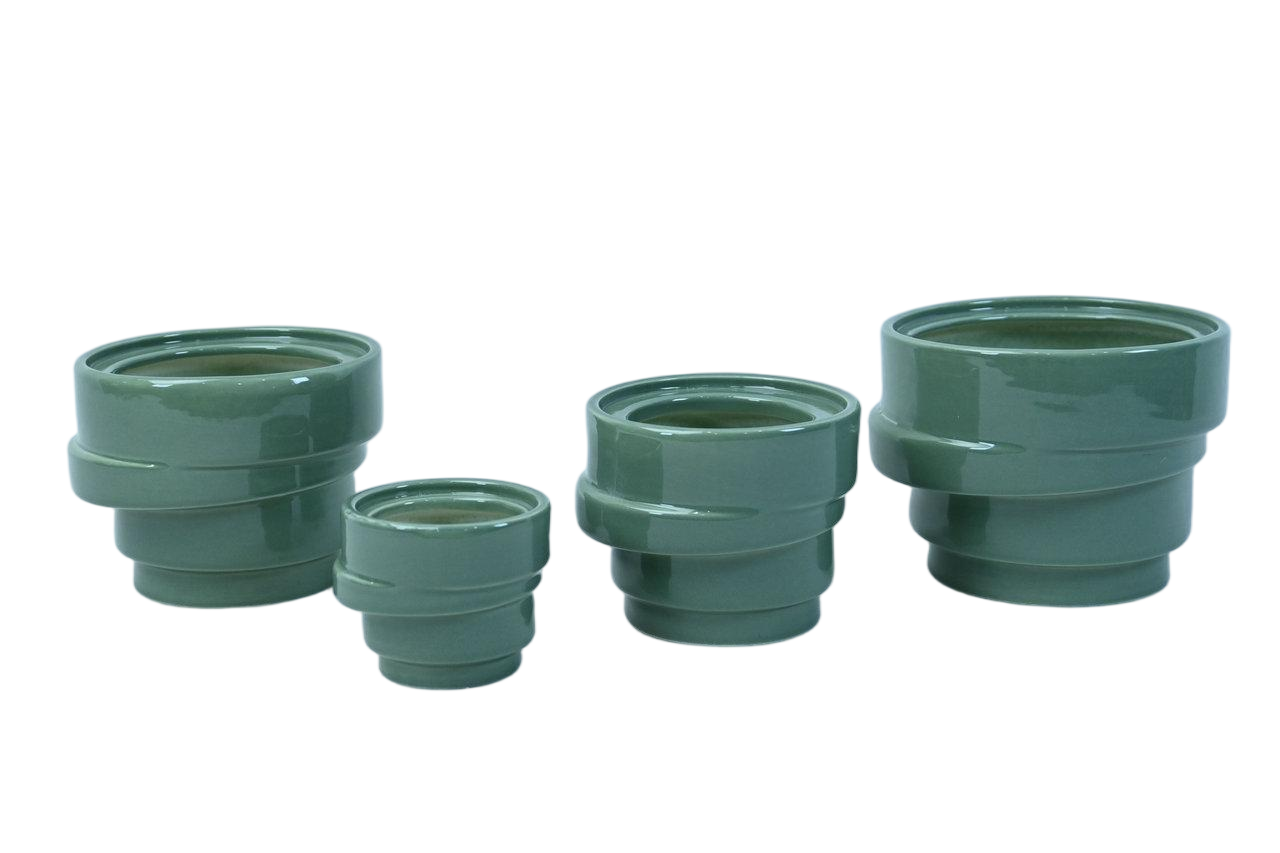 stoneware geomatic flower pot p6 s/4 stoneware geomatic flower pot p6 s/4