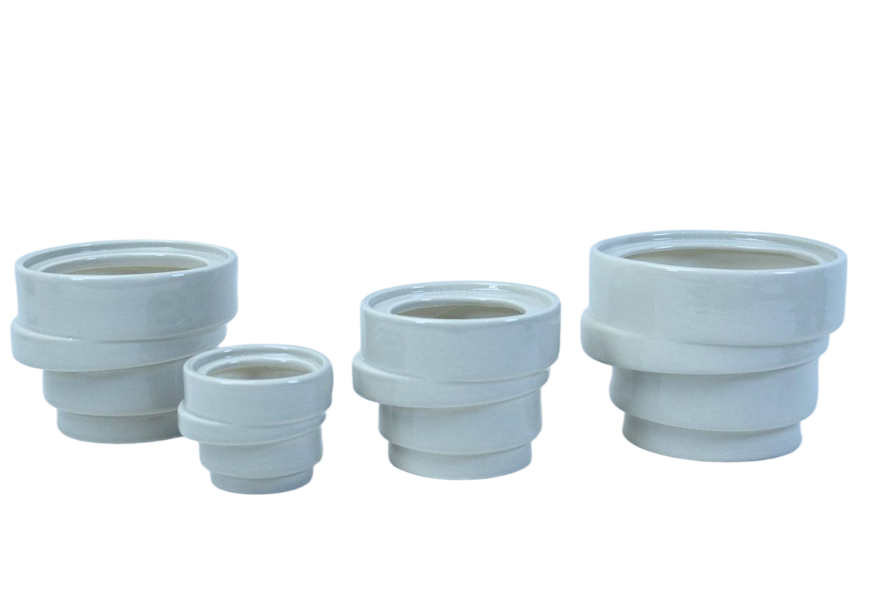 stoneware geomatic flower pot p6 s/4 stoneware geomatic flower pot p6 s/4