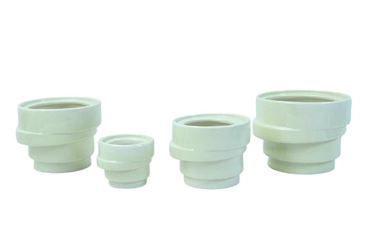 stoneware geomatic flower pot p6 s/4 stoneware geomatic flower pot p6 s/4