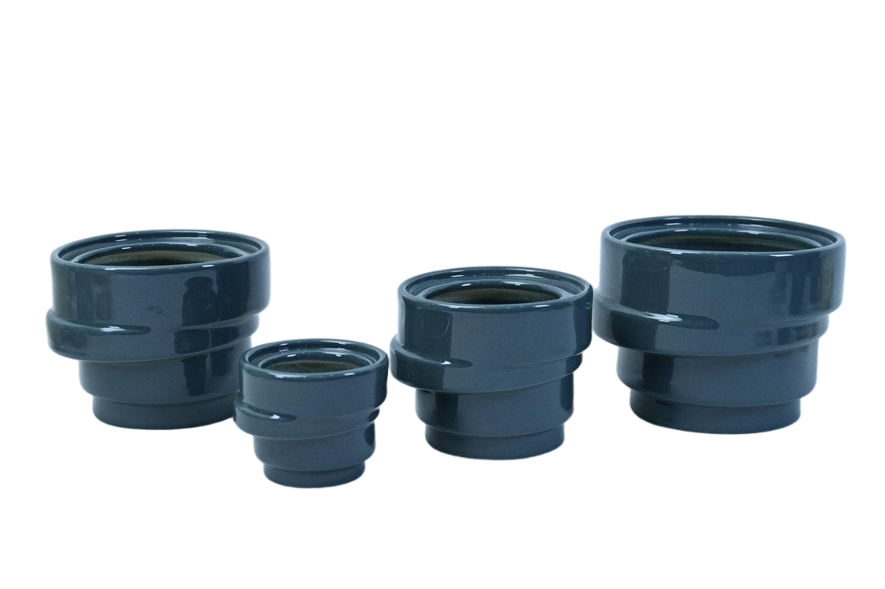 stoneware geomatic flower pot s/4 stoneware geomatic flower pot s/4