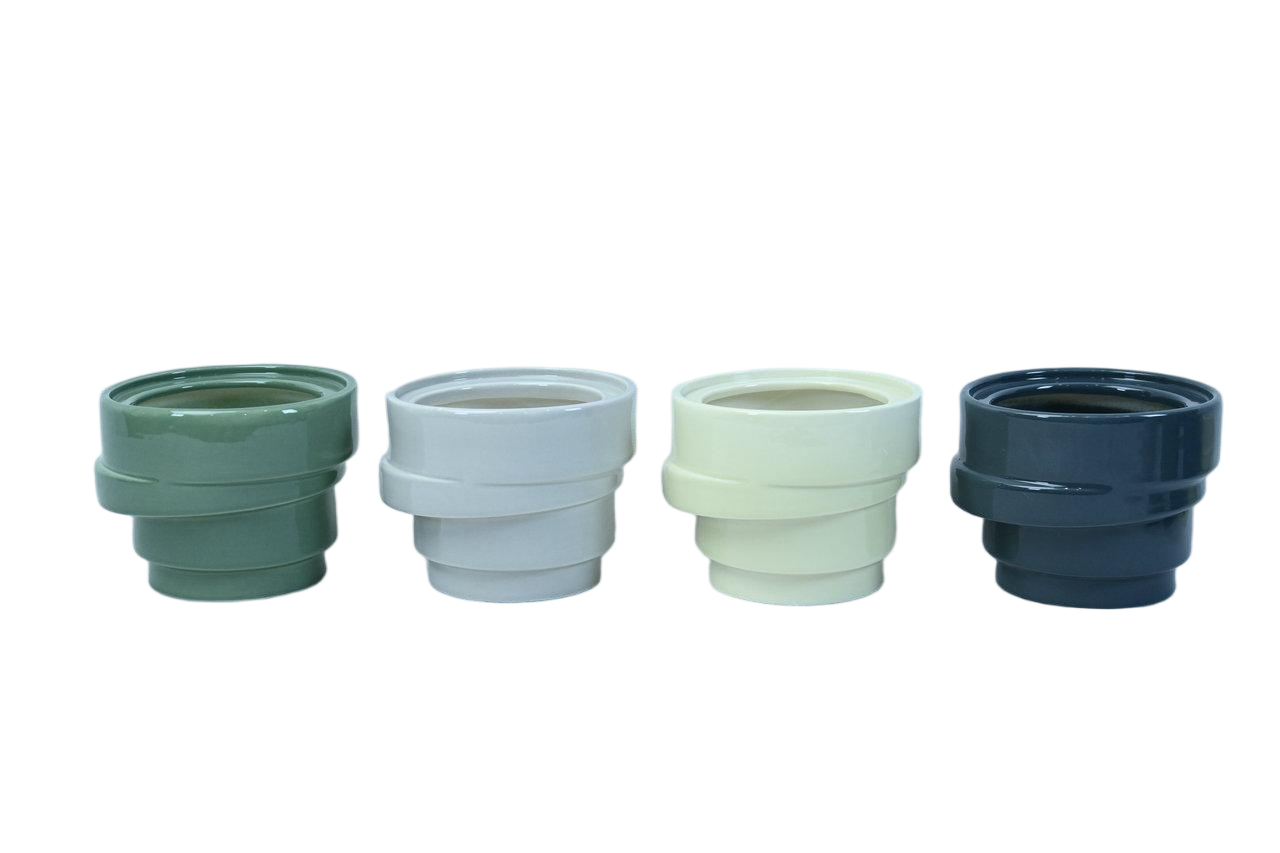 stoneware geomatic flower pot s/4 stoneware geomatic flower pot s/4