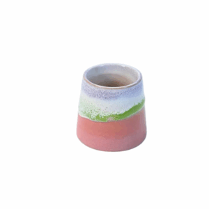 kiln transformed flower pot , color glaze