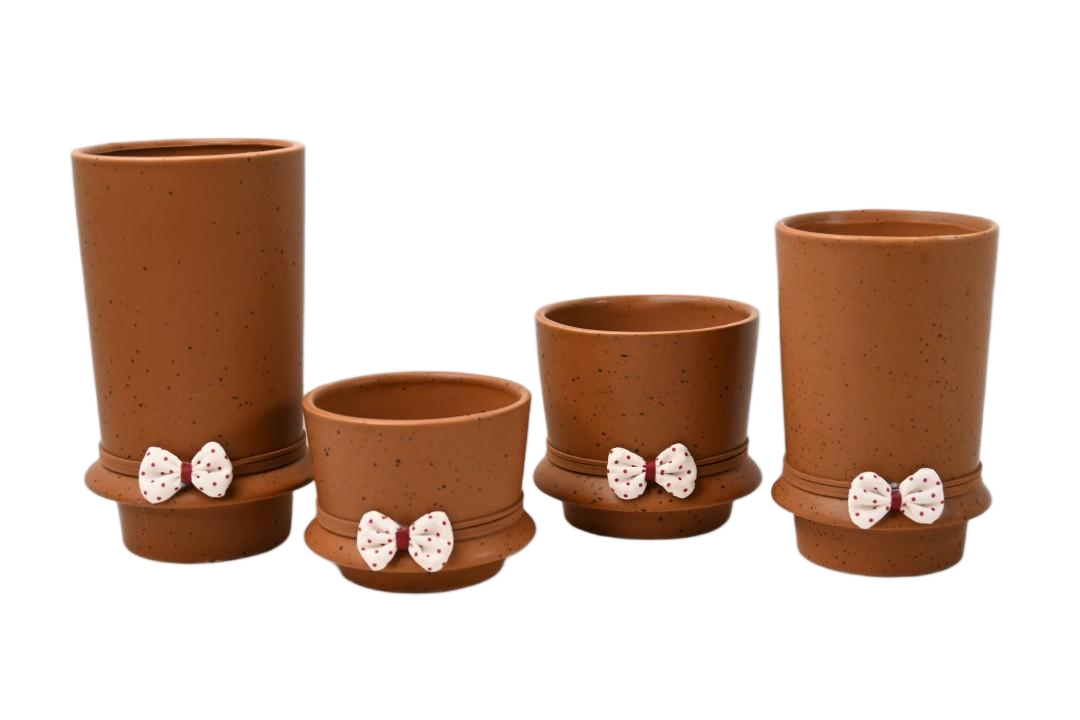 dolomite flower pot with christmas deco dolomite flower pot with christmas deco