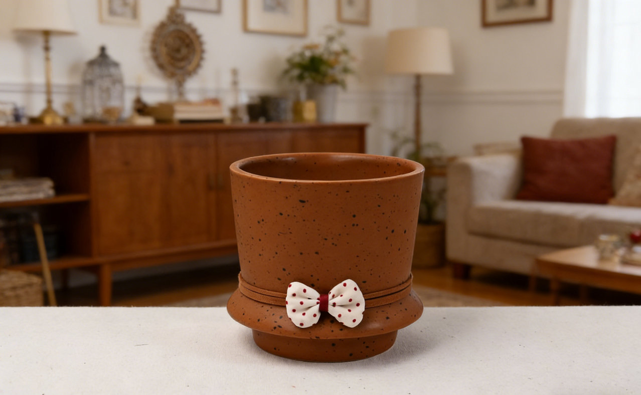 dolomite flower pot with christmas deco dolomite flower pot with christmas deco